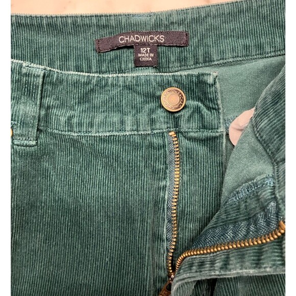 Chadwick Womens Tall Stretch Green Corduroy Pants Size 12T NWOT - Picture 2 of 6